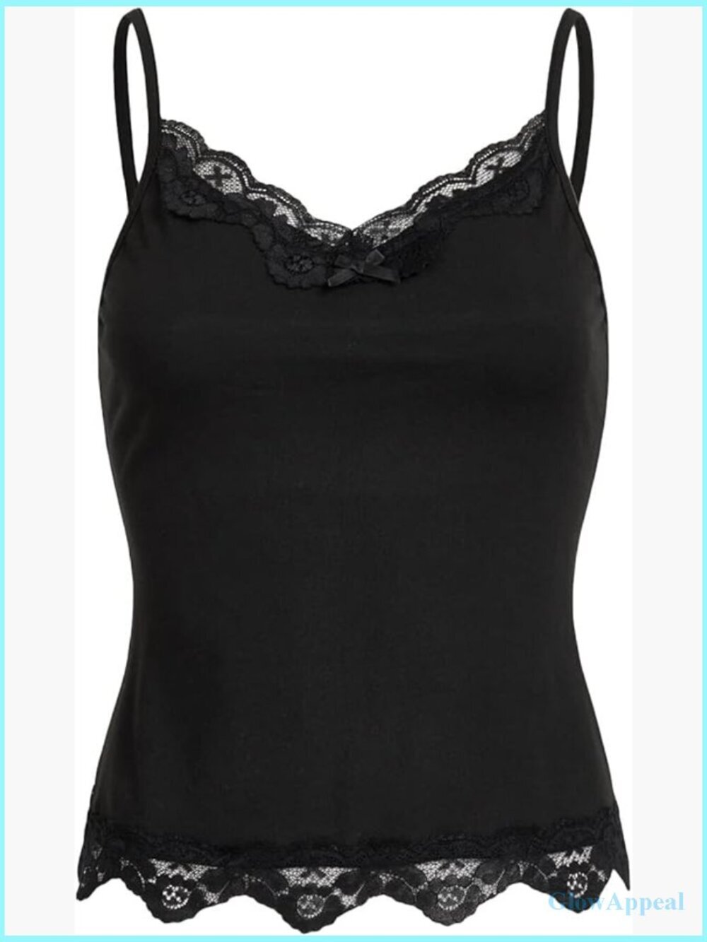 Lace Cami Top V-Neck Spaghetti Strap Sleeveless Crop Camisole